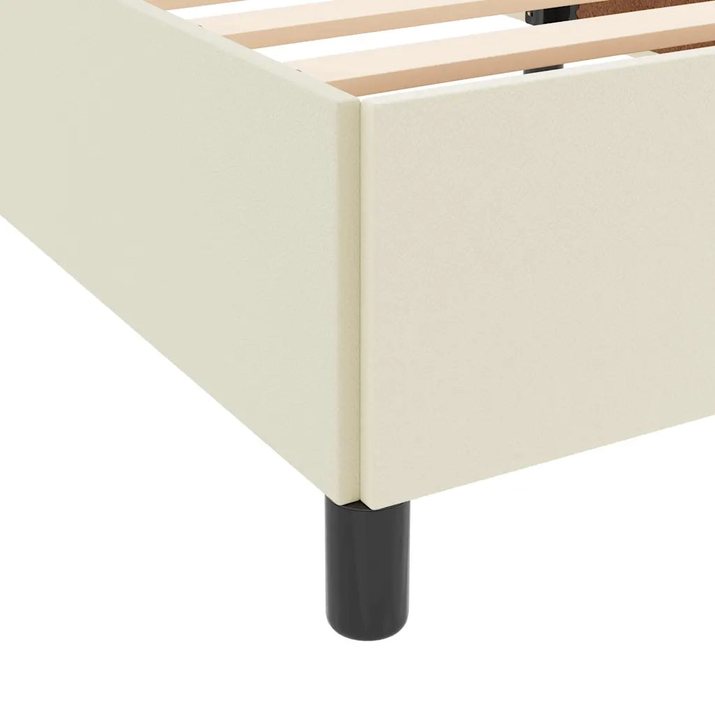 Struttura del letto con materasso Crema 90 x 190 cm Tessuto 3398976