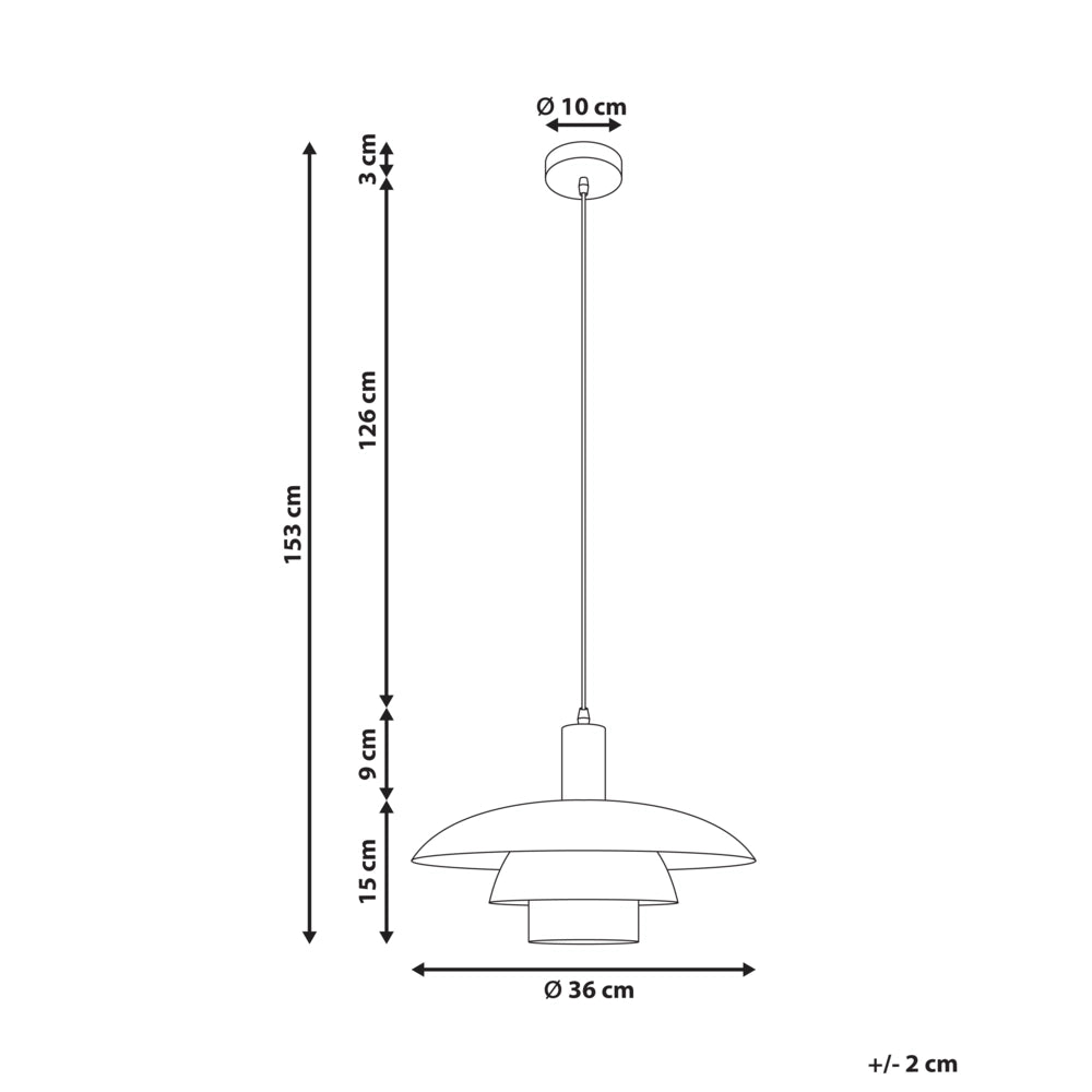 Lampada a sospensione in metallo nero con design a gradini in stile metà secolo