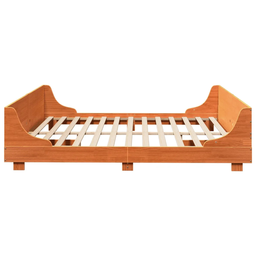 Letto senza Materasso-Struttura Letto Marrone Cera 200x200 cm in Legno di Pino 849920
