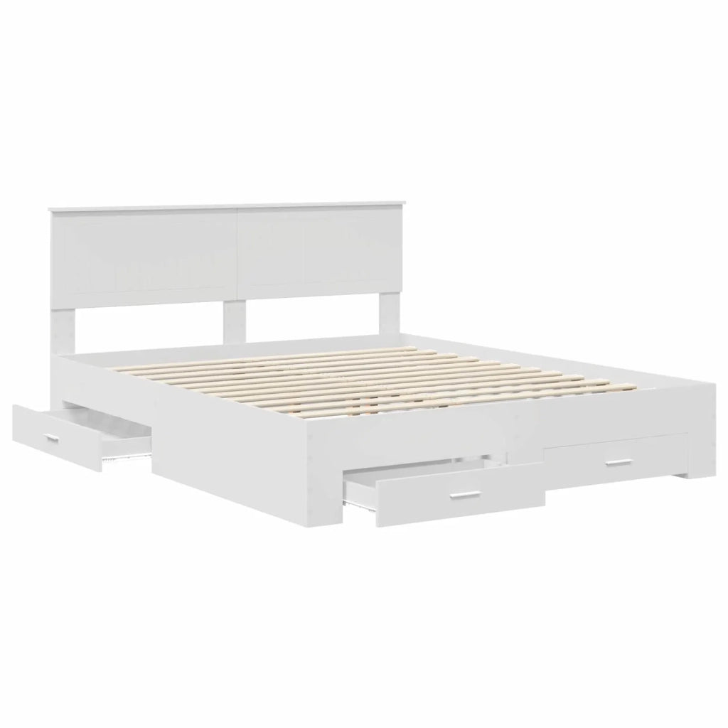 Struttura del letto-Giroletto-Rete del Letto Bianco 160 x 200 cm Legno multistrato 225676
