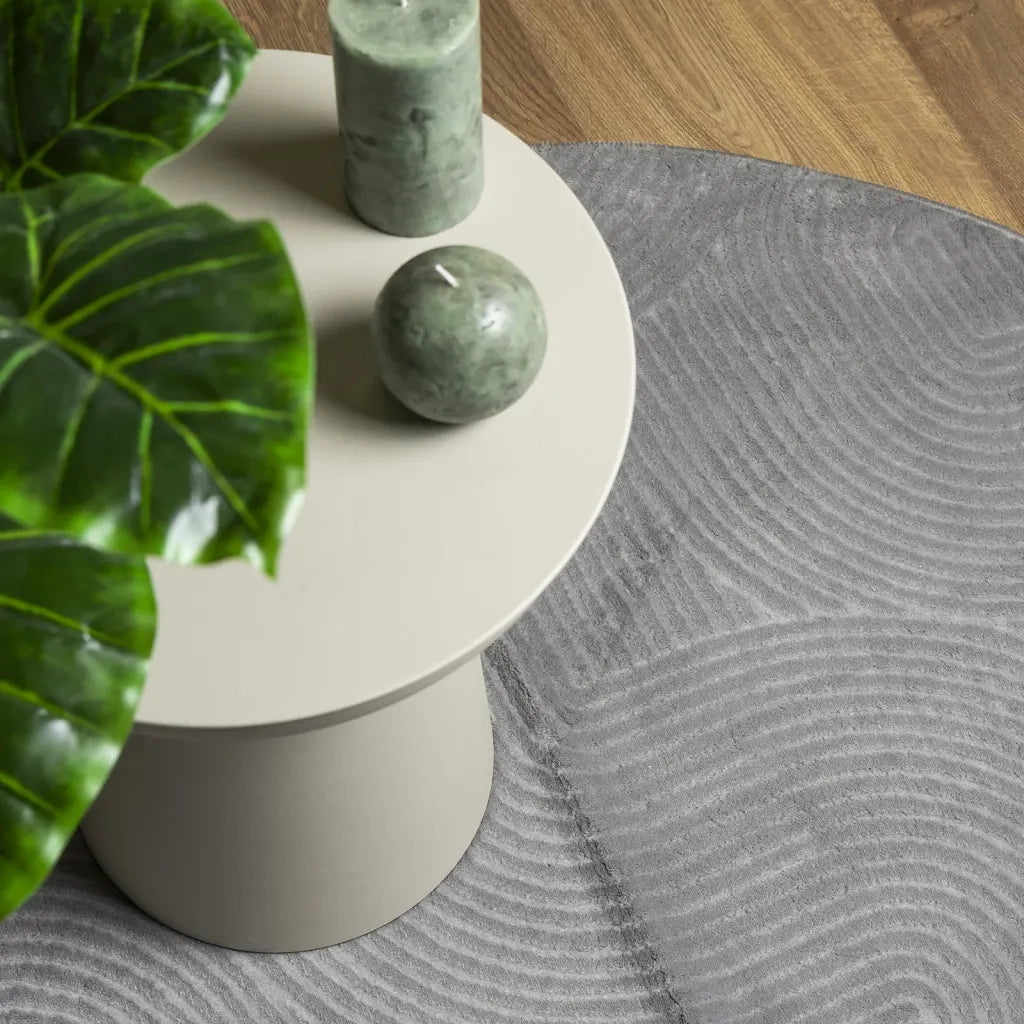 Tappeto IZA a Pelo Corto con Aspetto Scandinavo Grigio Ø 160 cm 375460