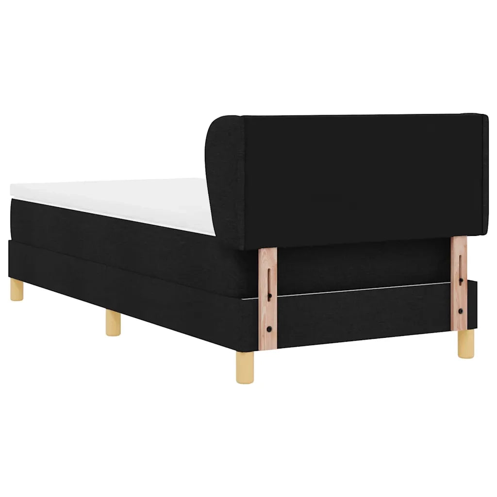 Letto a molle con materasso Nero 100 x 200 cm Tessuto 3340264