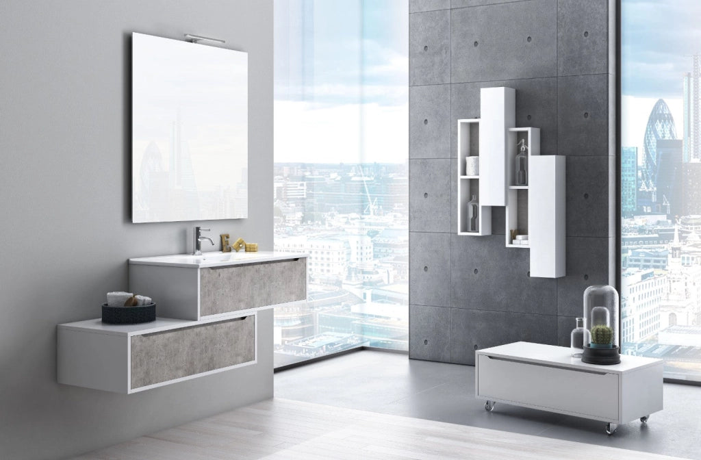 Cassettiera con Ruote 1 Cassetto 60x45x32 cm in Legno TFT Belsk Bianco Opaco