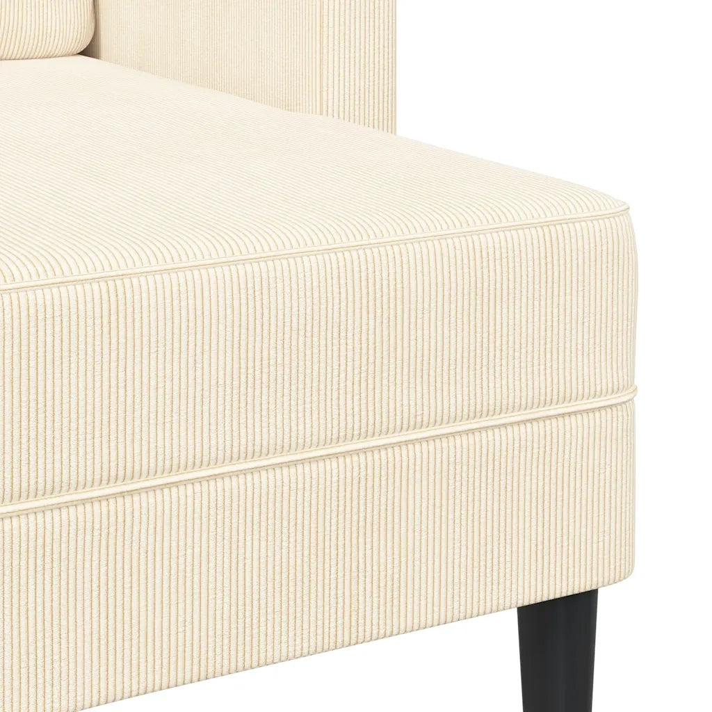 Divano | Divano da soggiorno | Sofa 2 Posti con Chaise longue a L Crema 125 cm Lino