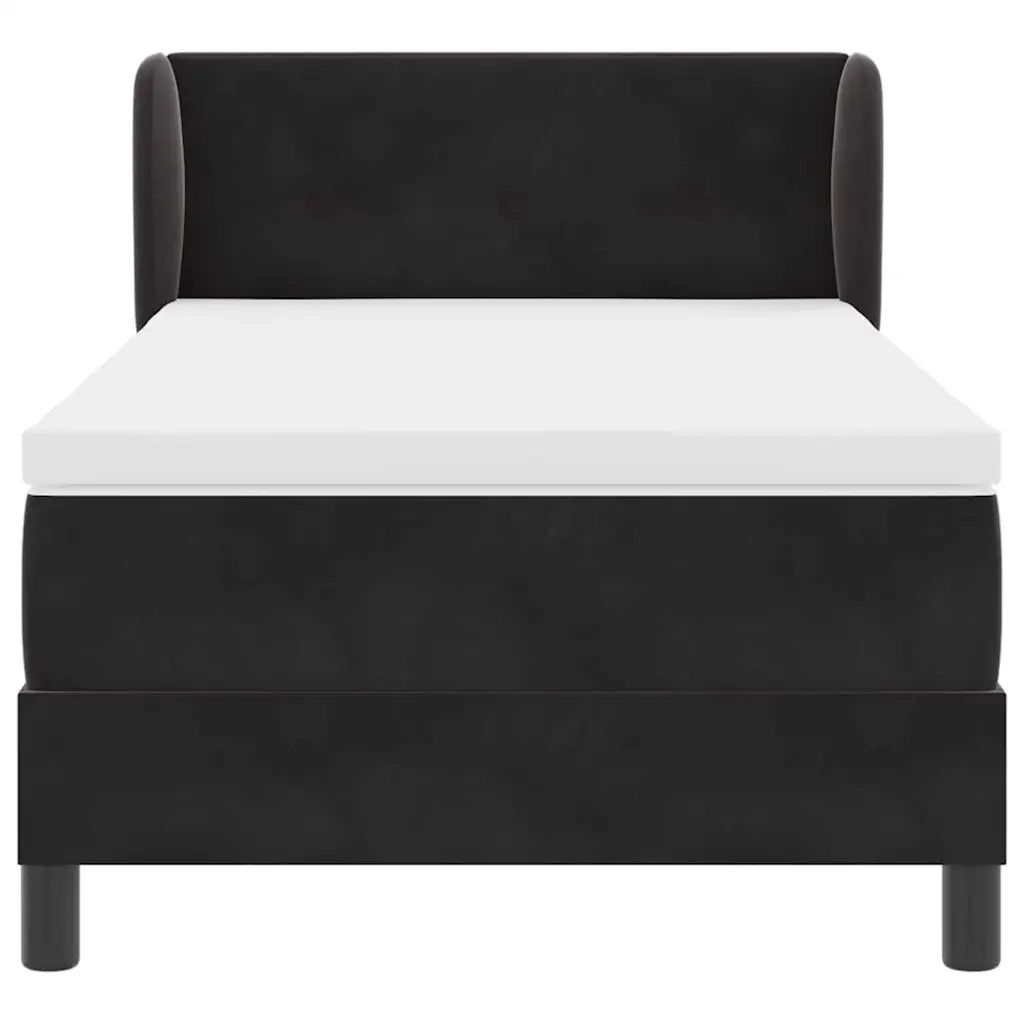 Letto a molle con materasso-Struttura Letto con Materasso Nero 90 x 190 cm Velluto 938190