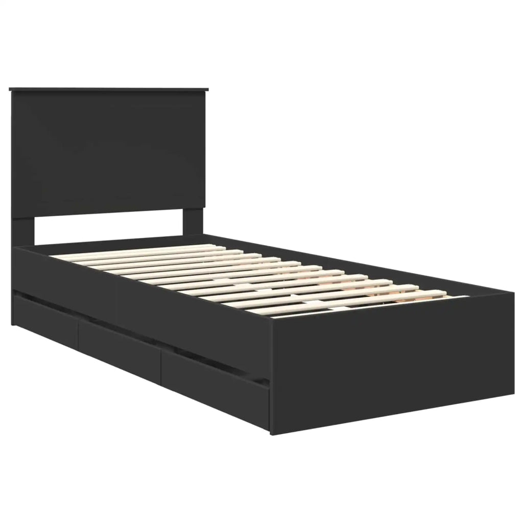 Struttura del letto Nero 90 x 200 cm Legno Ingegnerizzato 3411153