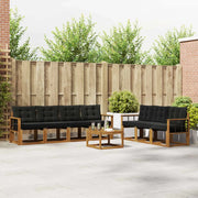 Set di divani da esterno con cuscino 8 pcs Naturale e Nero 3368479
