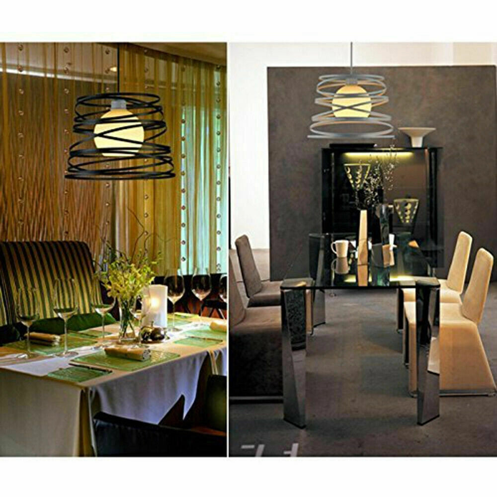 Lampadario a Sospensione Moderno con Paralume fasce in Metallo Ferro Intrecciate SENZA LAMPADINA Nero