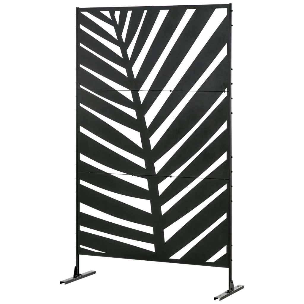 Biombo da esterno con foglie di banana ¨C zephmum ¨C 122x45x198cm nero