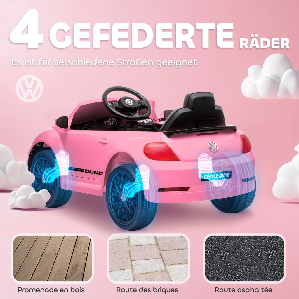Auto elettrica per bambini Maggiolino VW ¨C Xylo ¨C Rosa con telecomando e musica