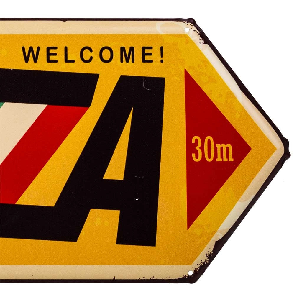 Targa in metallo giallo 20x42x1h