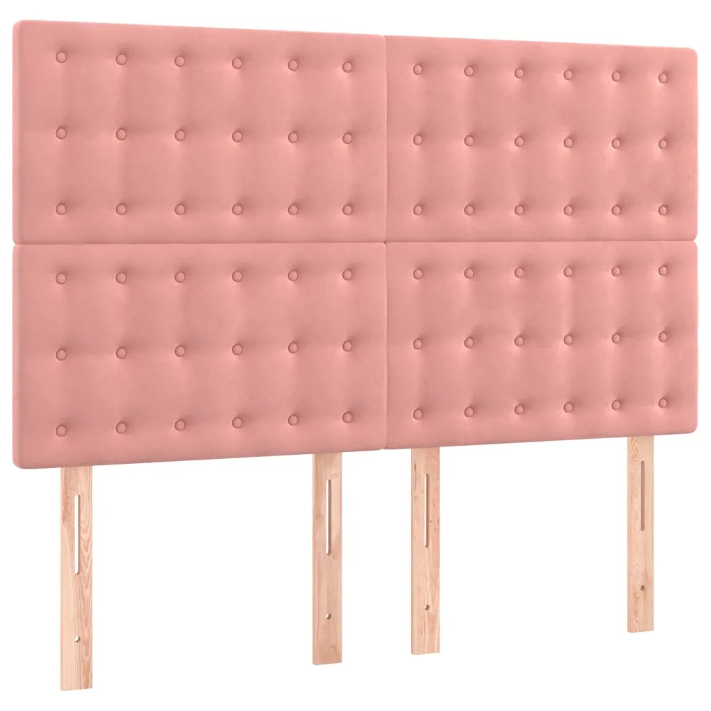Giroletto a Molle con Materasso Rosa 140x200 cm in Velluto 3132926