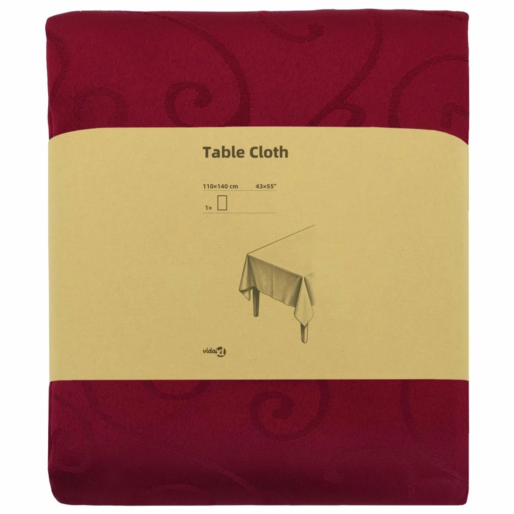 Tovaglia da Tavolo Rettangolare Rosso Vino 110 x 140 cm 42040071