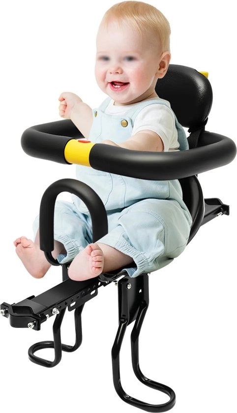 Sedile per Bici per Bambini - Nero - Alluminio - Comodo e Sicuro - Facile da Montare