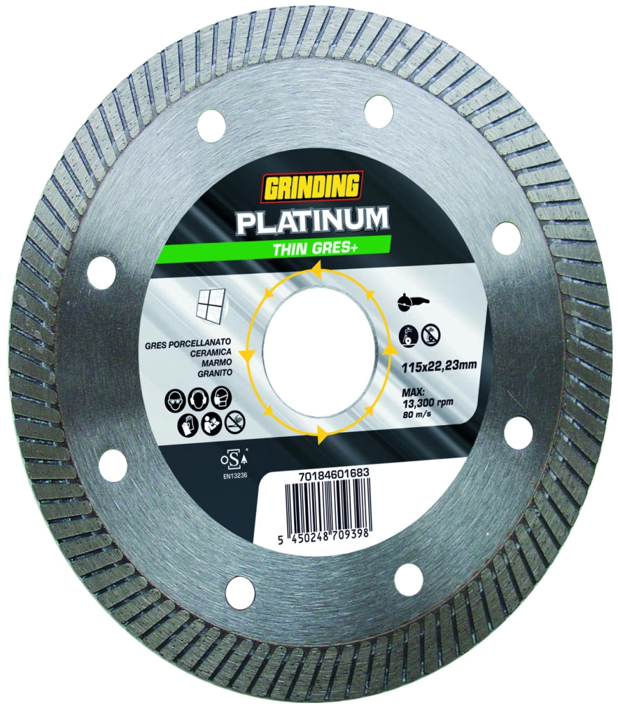 Grinding DISCO DIAMANTATO CORONA TURBO PLATINUM THIN GRES+ Ø mm. 115x1,4x22,23