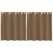 Tende in Voile con Occhielli 2 pz Marrone Chiaro