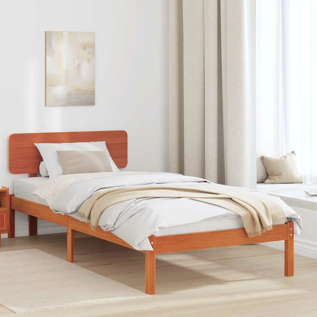 Struttura del letto Marrone cerato 90 x 190 cm Pino massello 872130