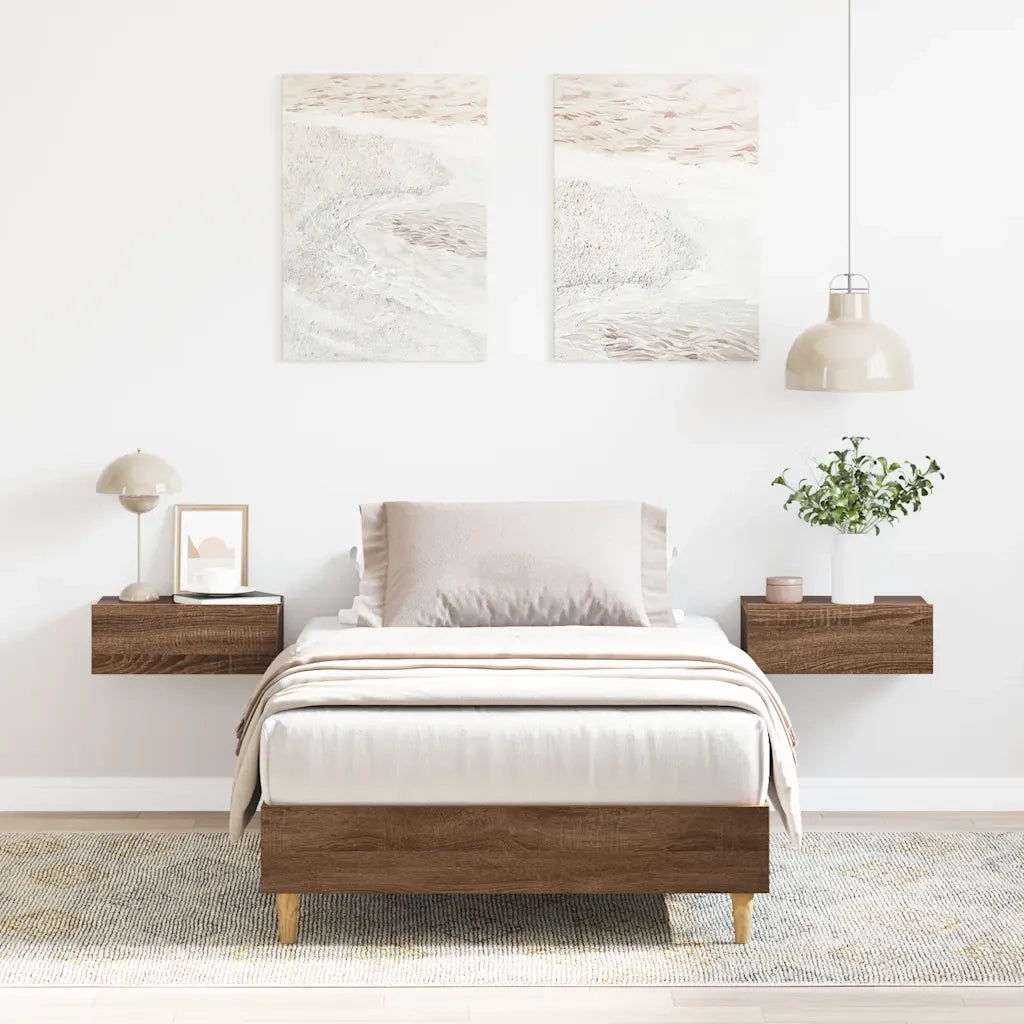 Giroletto senza Materasso-Struttura Letto Rovere Marrone 100x200 cm Truciolato 207727