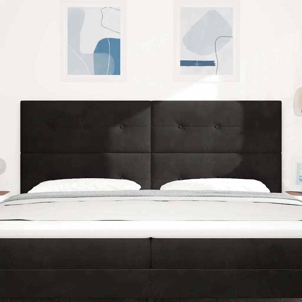 Testiera | Testata LED con strisce LED Nero 200 cm Velluto