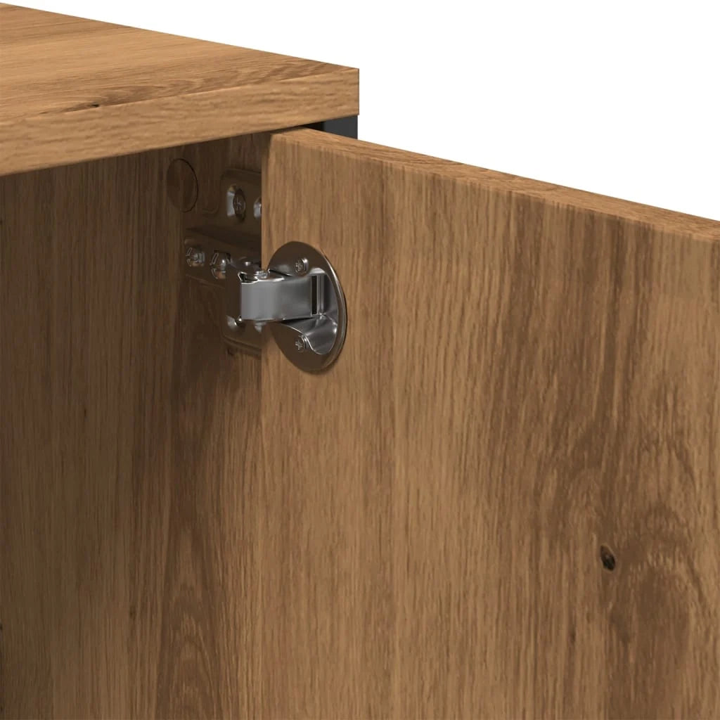 Mobile TV multimediale scaffale TV credenza mobile TV sala da pranzo soggiorno camera da letto con cassetto rovere lavorato a mano 200 x 25 x 44 cm legno ingegnerizzato marrone 02_0028516