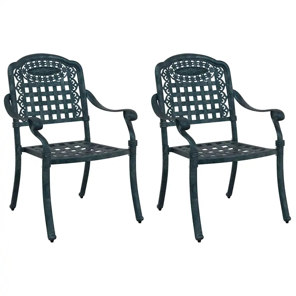 Sedia da Giardino 2 pcs Verde 55 x 56,5 x 91cm Alluminio 42002373