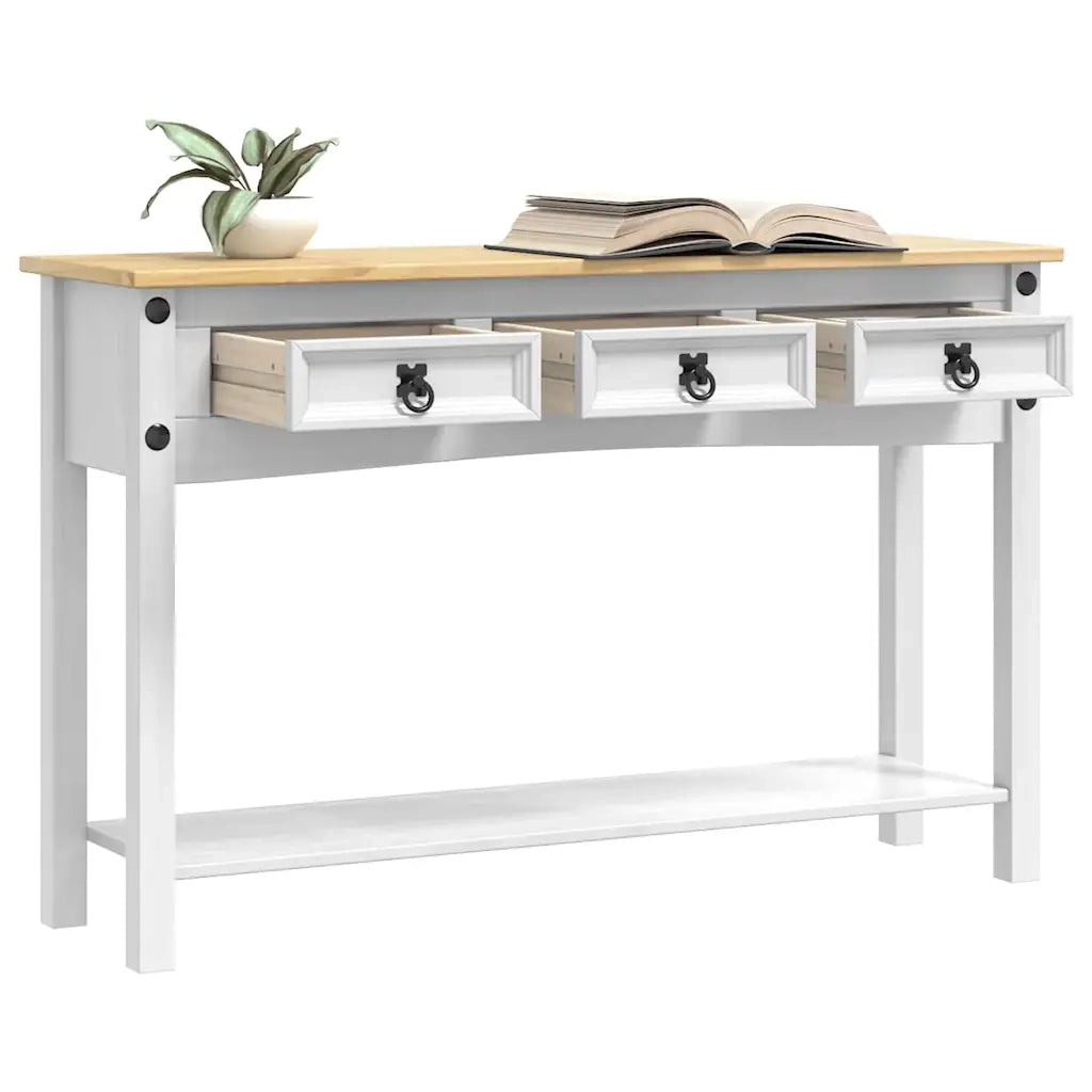 Tavolino Corona Bianco 114 x 34,5 x 73 cm Pino massello 42021195
