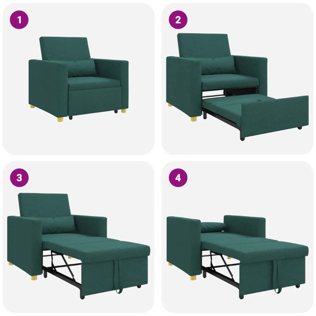 Divano letto estraibile singolo Verde scuro 90 x 165 x 87 cm 42002689