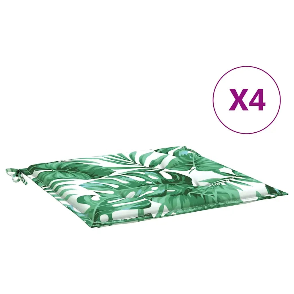 Cuscini per sedie 4 pz | Cuscini per sedie Motivo Foglia 50 x 50 x 4 cm
