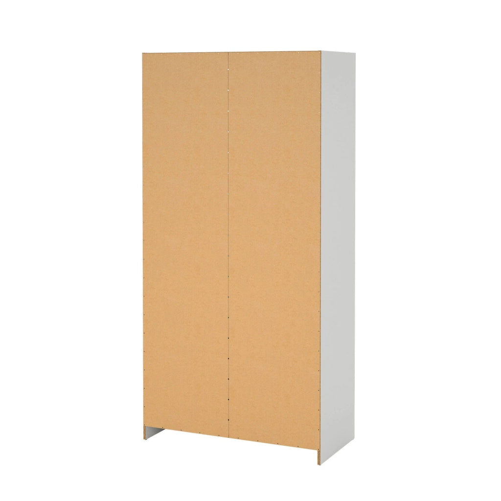Guardaroba 2 ante Sultani, Mobile camera da letto, Cabina armadio portabiti, Armadio appendiabiti, 99x50 h200 cm, Bianco