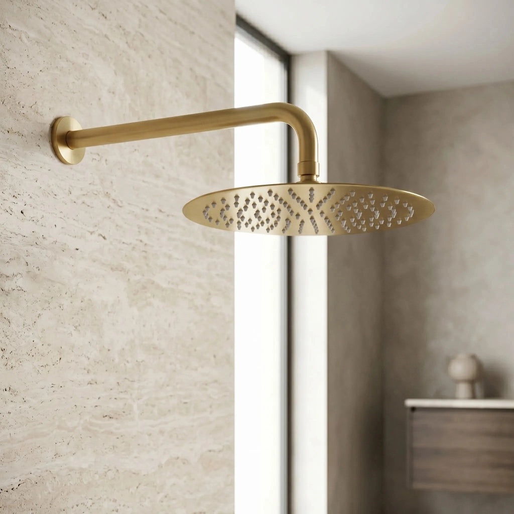 Soffione Doccia Rotondo Rea Js-p014bg 30cm Brush Gold