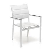 POLTRONA BIANCA 55X57XH85CM IN TESSUTO E ALLUMINIO