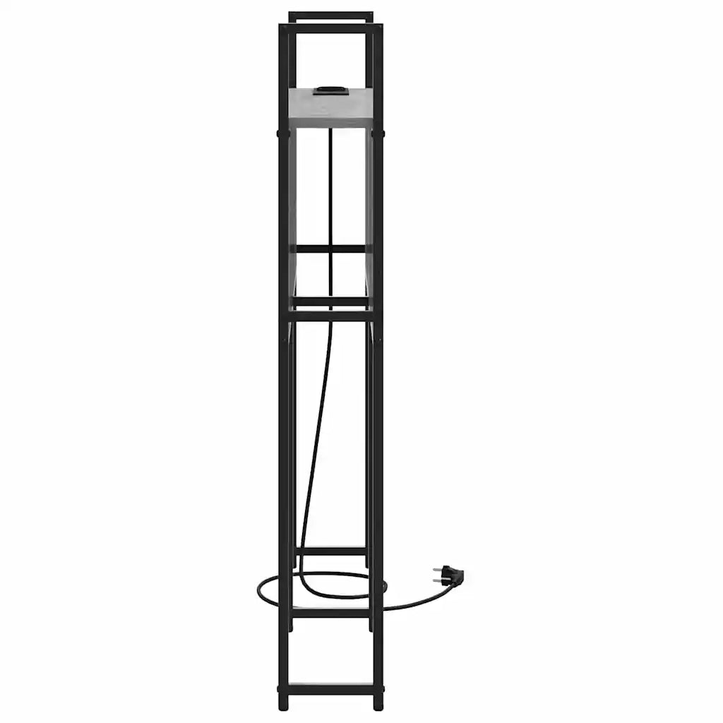 Testiera con Stazione di Carica e Storage-Testiera Multifunzionale-Testata Grigio sonoma 90 cm