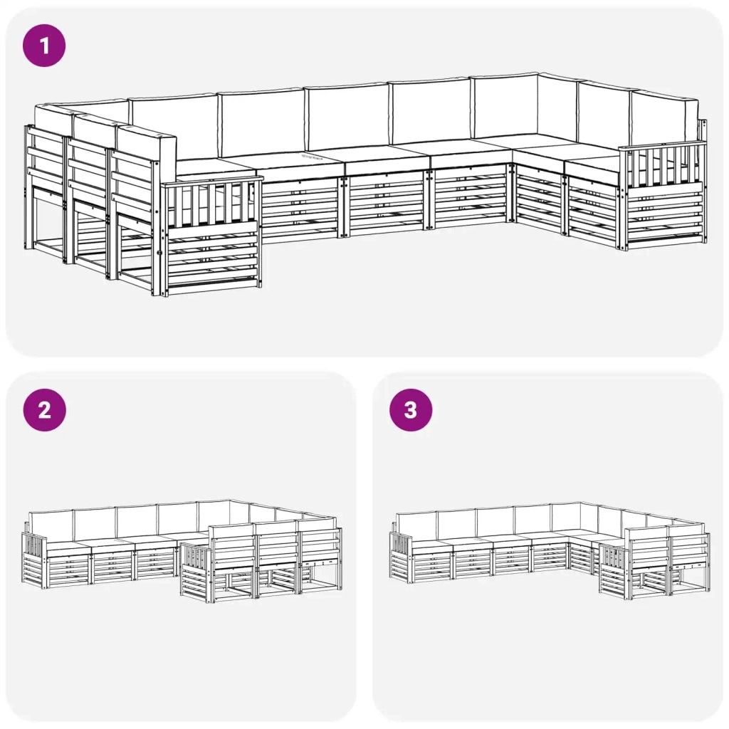 Set di divani da esterno 7 pcs Bianco e Antracite 3392577