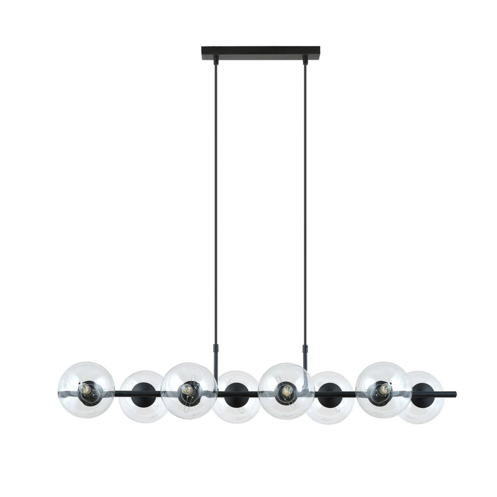 Lampadario sospeso RORY 8 luci vetro trasparente Emibig