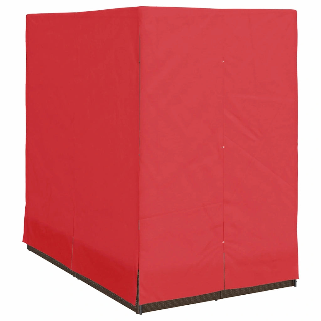 Lettino da sole doppio Rosso 205 x 129 x 200 cm polyrattan