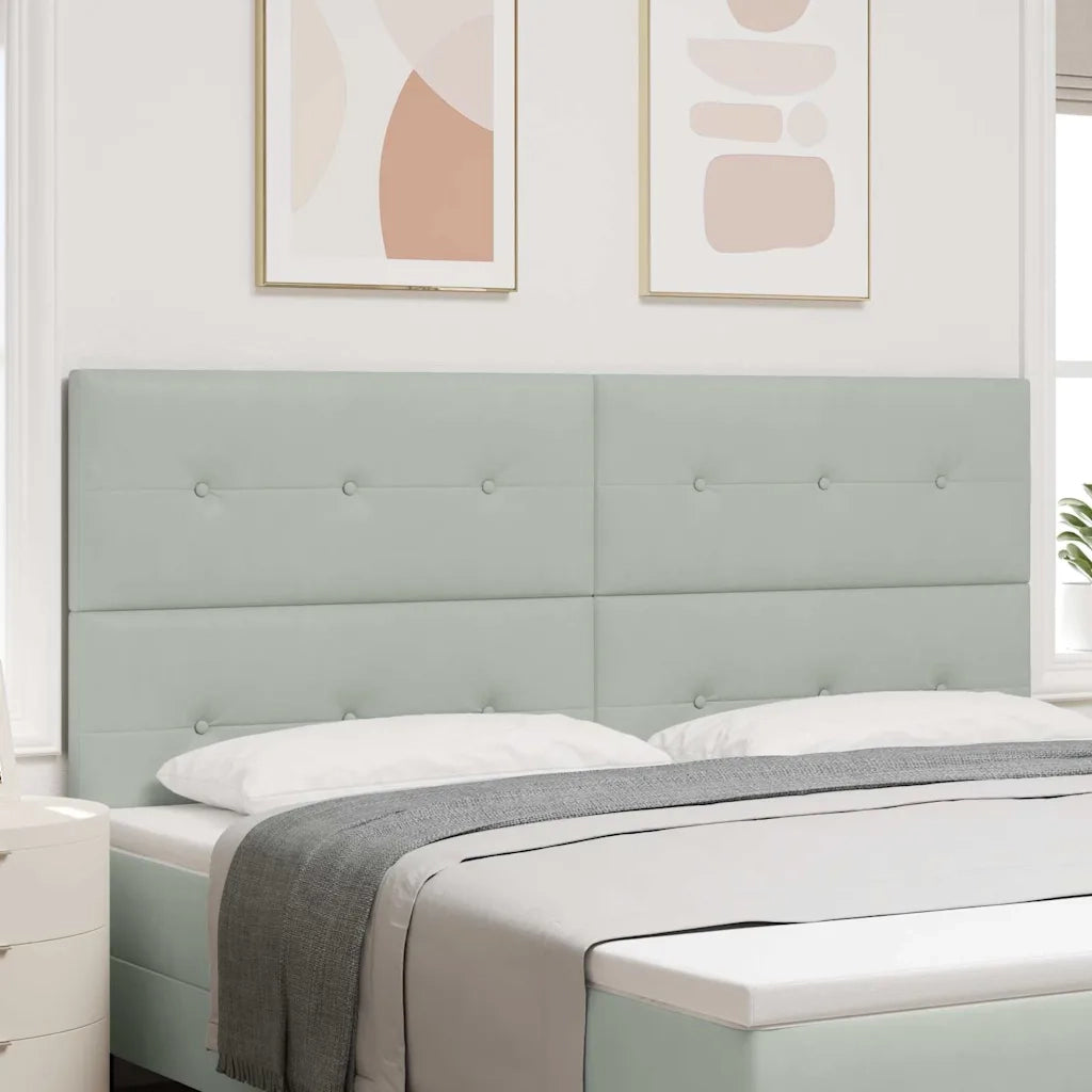 Testiera | Testata Grigio chiaro 200 cm Velluto