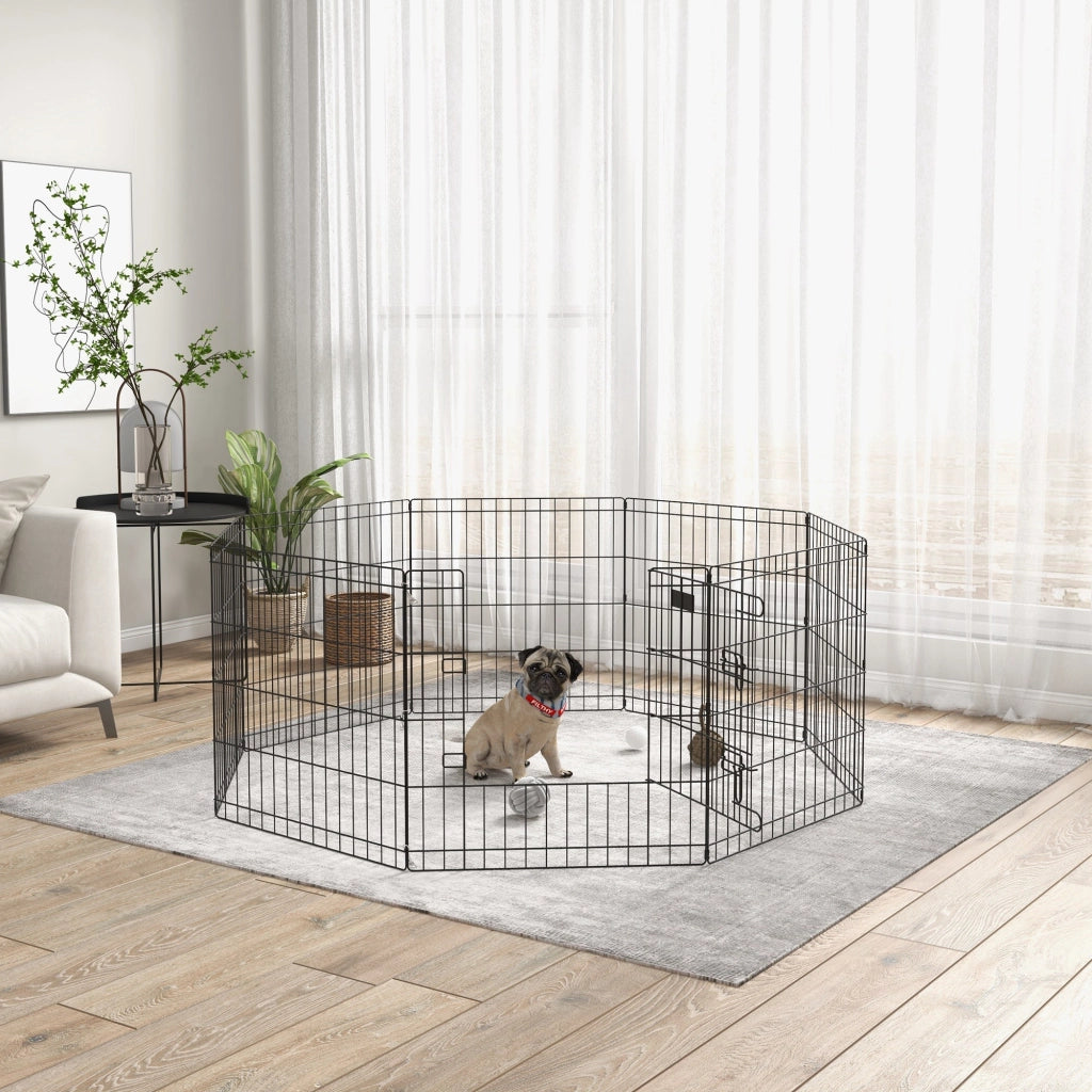 Recinto per Cani 8 Pannelli 61x61 cm ¨C Minimal ¨C Nero