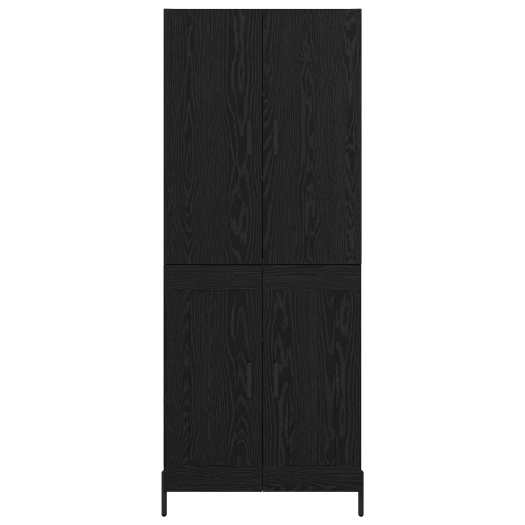 Credenza-Buffet-Armadio da cucina Rovere Nero 69,5 x 34 x 180 cm Legno multistrato 392675