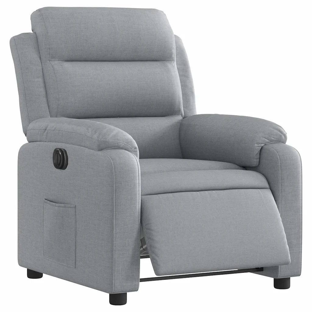 Poltrona | Sedia Relax Elettrica Reclinabile Grigio Chiaro in Tessuto