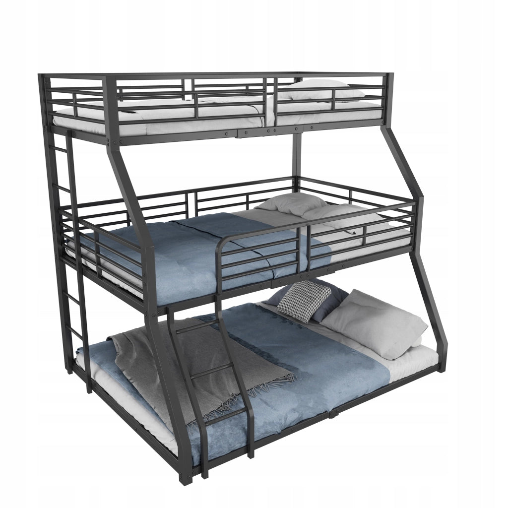 Letto a tre piani 90/140x200 - Xylo - Nero senza materasso