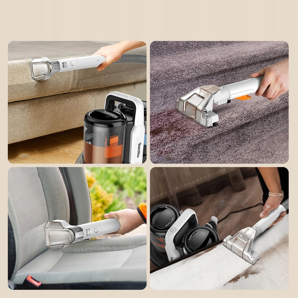 Aspiratore Lavamoquette 13 kPa 450 W con Doppio Serbatoio, Tubo 120 cm e Sistema Autopulente
