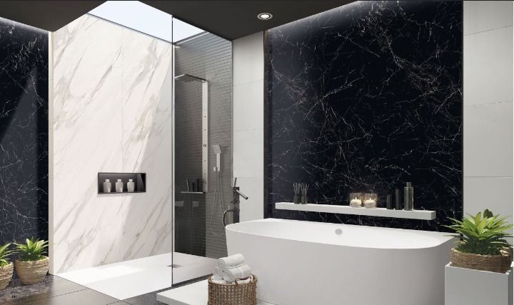 Piatto doccia in pietra SOLIDSTONE alto 2,8cm - Bianco RAL 9003 - Misura: 90x120 x 2,8h