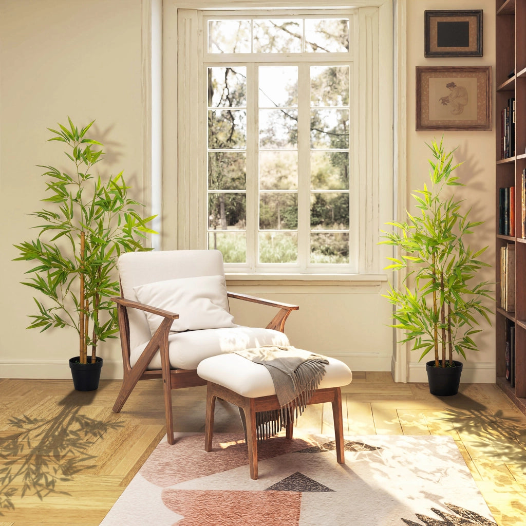 Bamb¨´ Artificiale 120cm con Tronchi Reali ¨C Xylo ¨C Verde con Vaso Nero