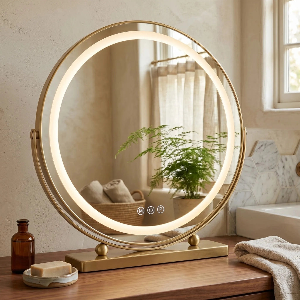 Specchio Led Make-up L.gold 50 Cm