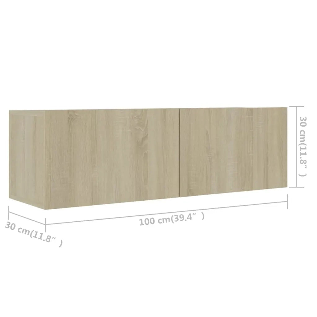 Set di Mobili Porta TV 4 pz Rovere Sonoma in Legno Multistrato 3078991
