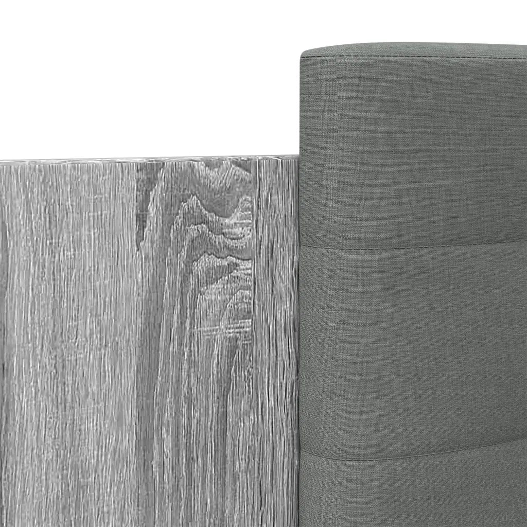 Letto singolo | Letto per adulti | Giroletto Testiera Grigio Sonoma 100x200 cm Legno Multistrato