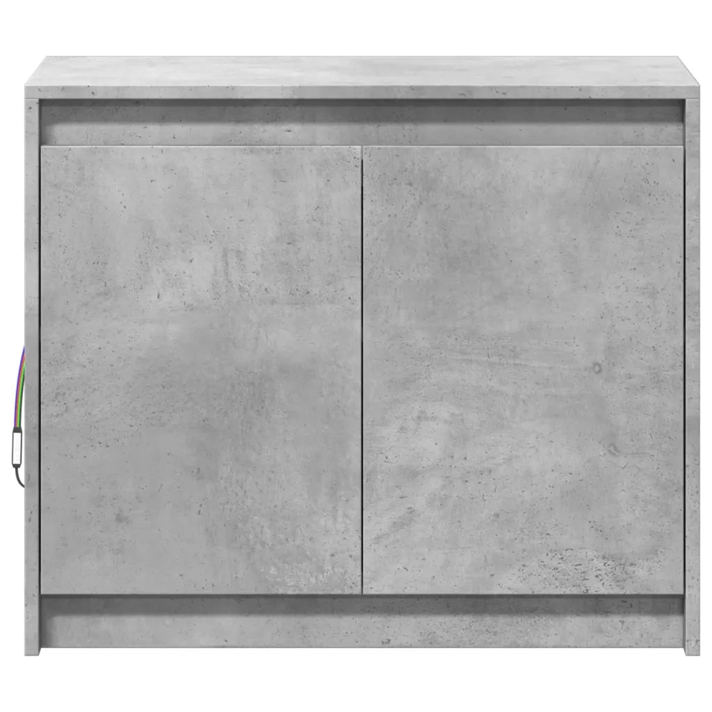 Credenza | Madia | Buffet da pranzo | Armadio da pranzo con LED Grigio Cemento 72x34x61 cm Legno Multistrato
