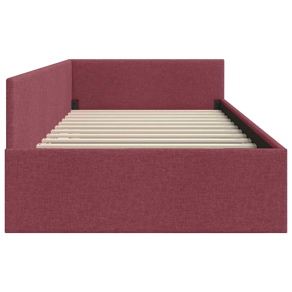 Cornice del letto ad angolo Rosso Vino 80 cm x 200 cm Tessuto 42016030