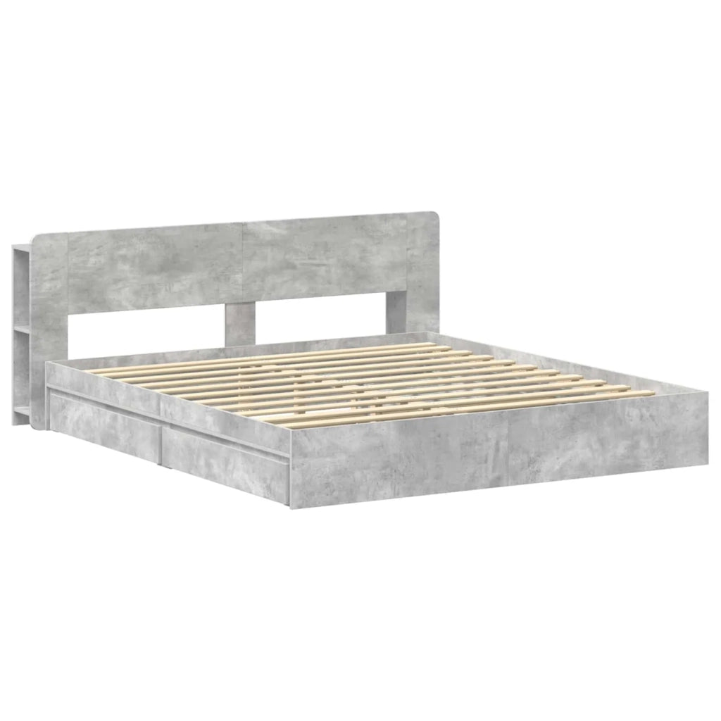 Telaio del letto con storage Grigio Cemento 200 x 200 cm 3433606