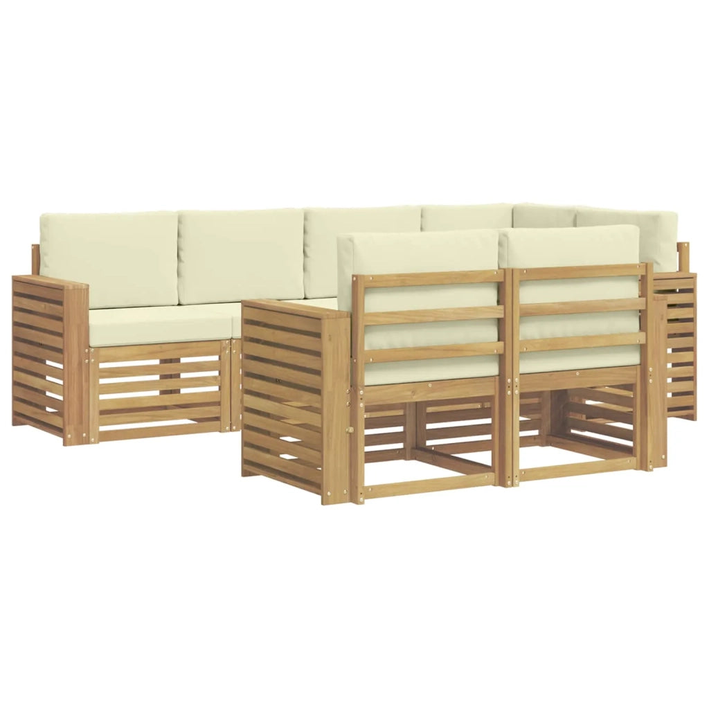 Set di divani da esterno 7 pcs Bianco e Crema 3392000